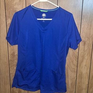 Healing Hands V-Neck Scrub Top and Pant set in Royal